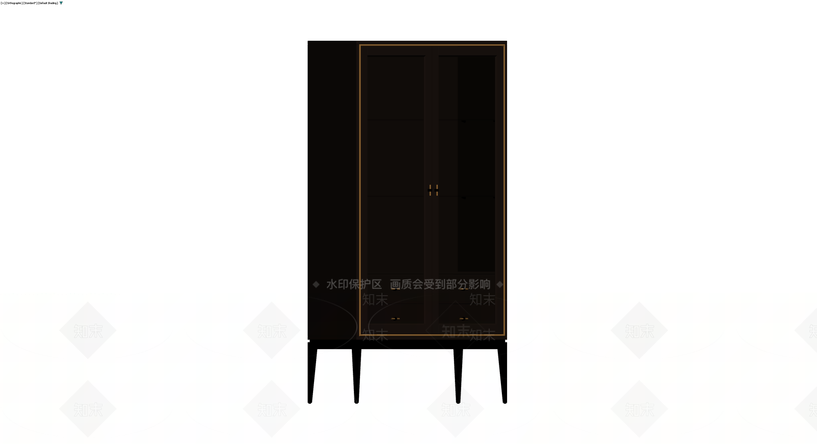 黑色双门玻璃展示柜3D模型下载【ID:1229996934】