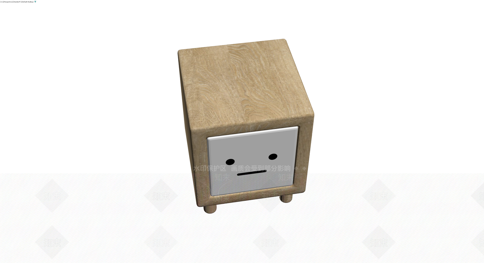木质表情边几3D模型下载【ID:1230633571】