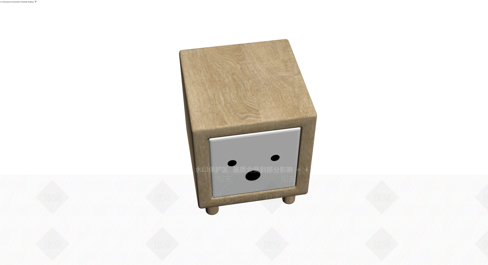 木质表情边几3D模型下载【ID:1230633571】