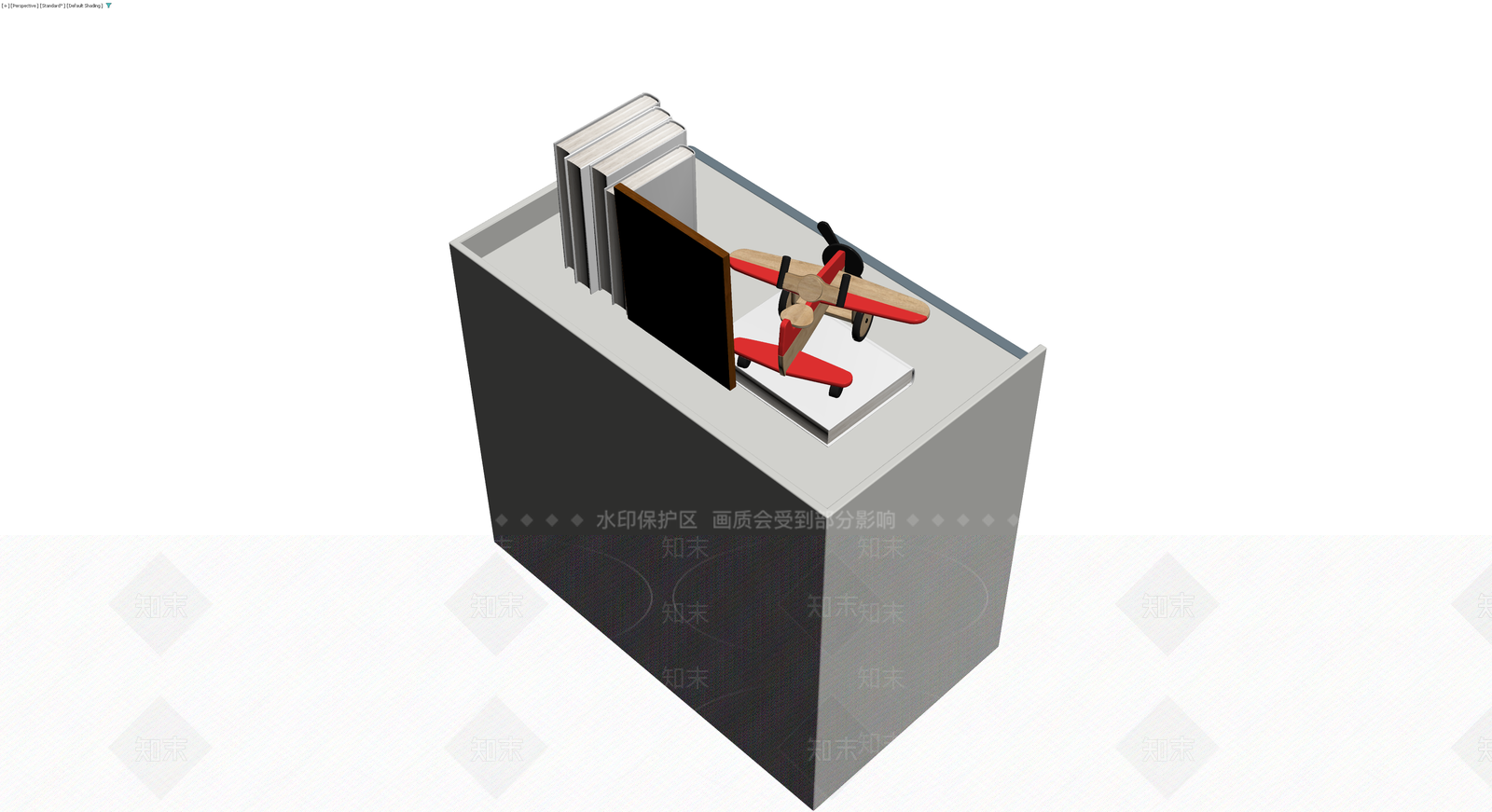 带摆件的灰模斗柜3D模型下载【ID:1229663005】