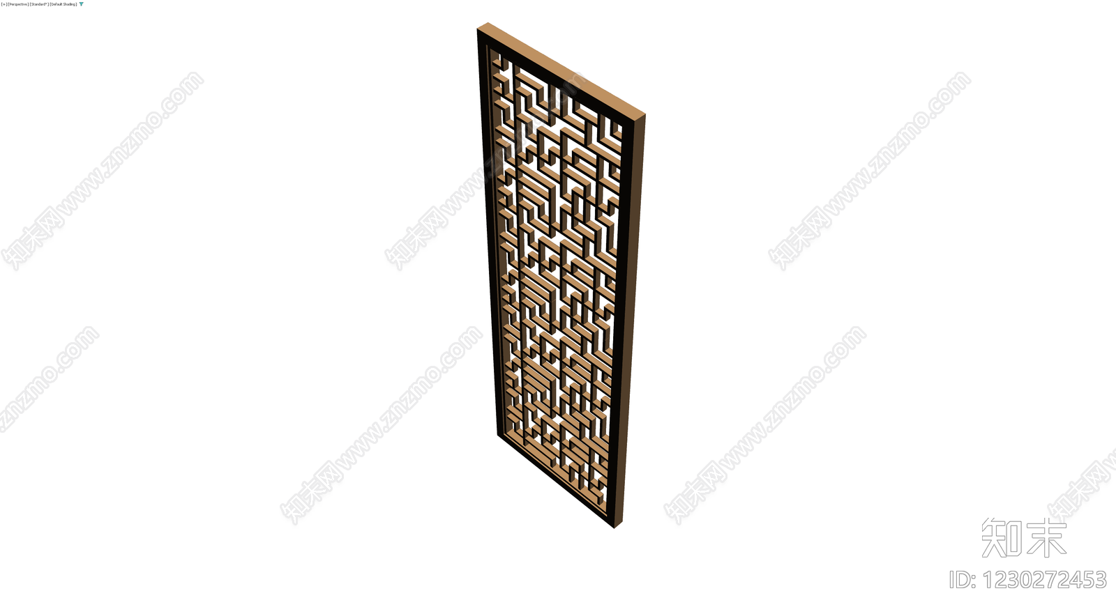 中式木质镂空屏风3D模型下载【ID:1230272453】