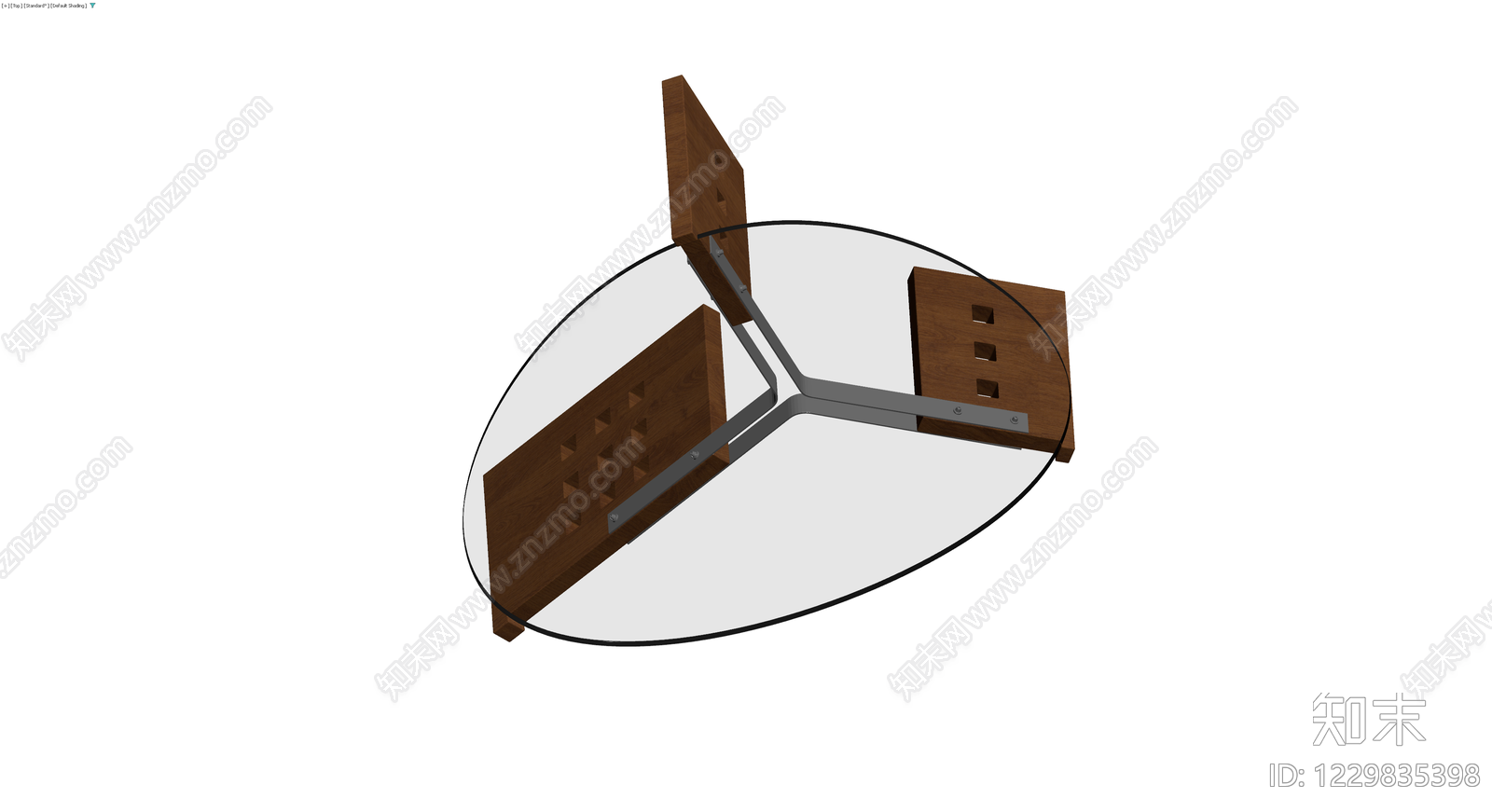 椭圆玻璃茶几3D模型下载【ID:1229835398】