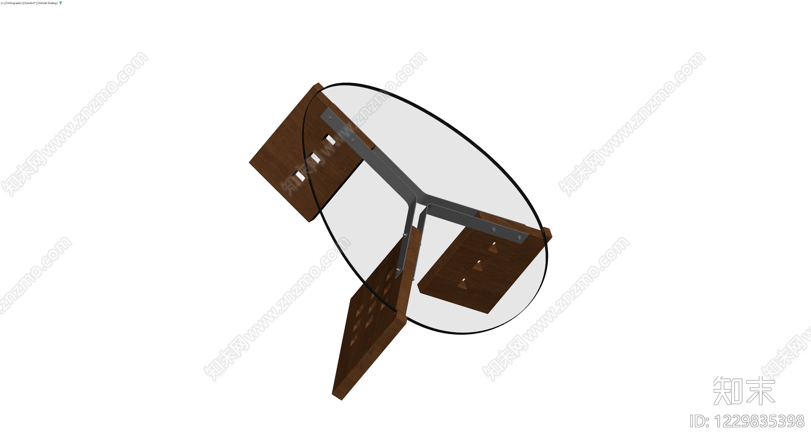 椭圆玻璃茶几3D模型下载【ID:1229835398】