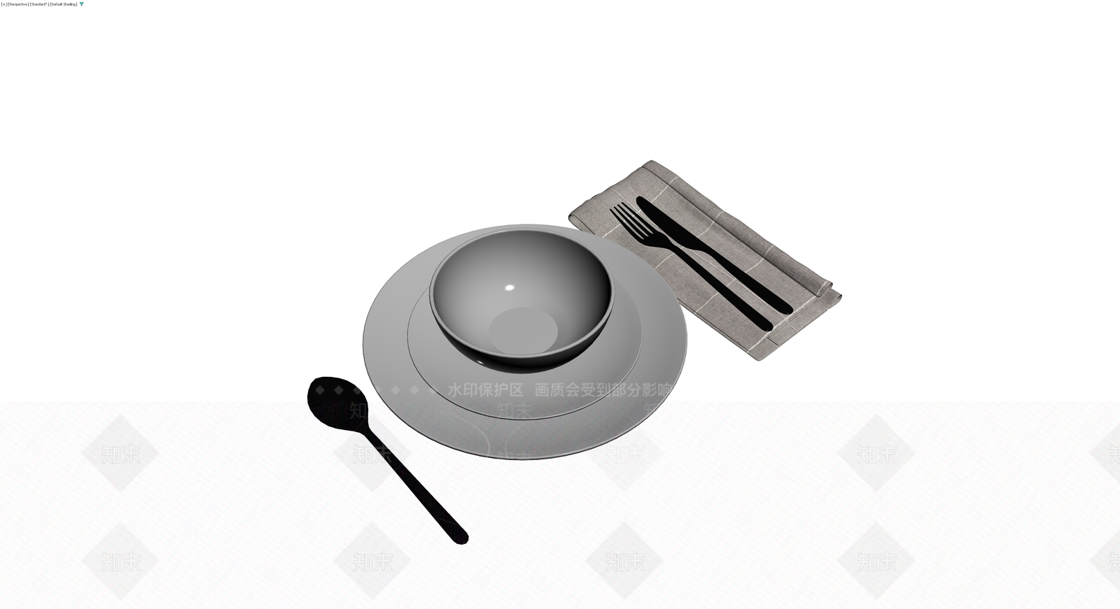 餐具组合模型3D模型下载【ID:1230405293】