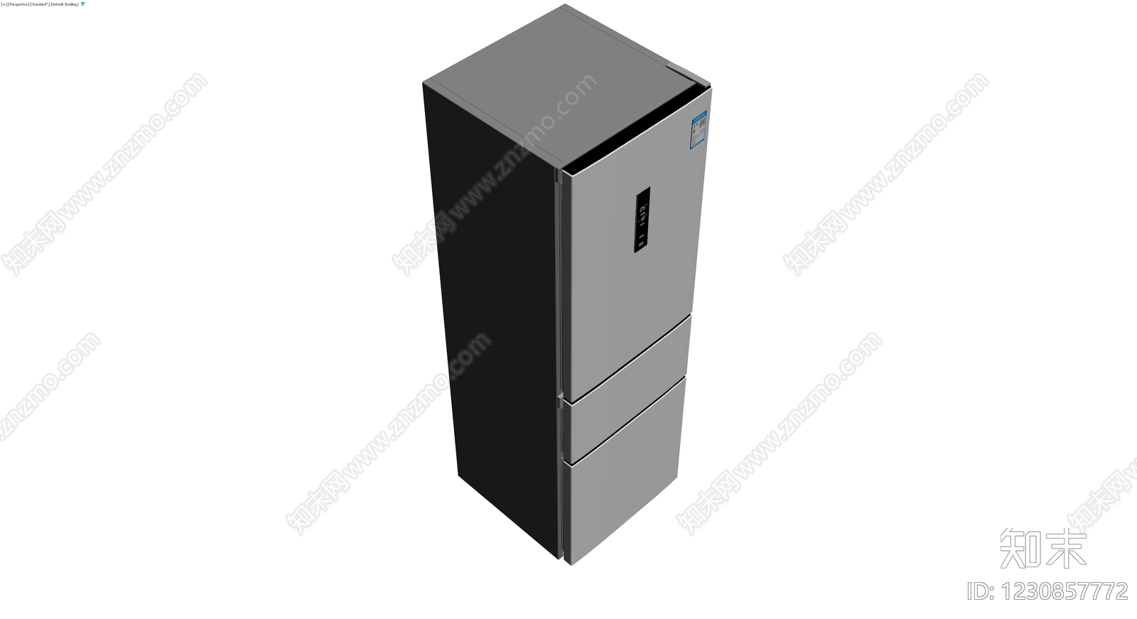 三门灰色冰箱模型3D模型下载【ID:1230857772】