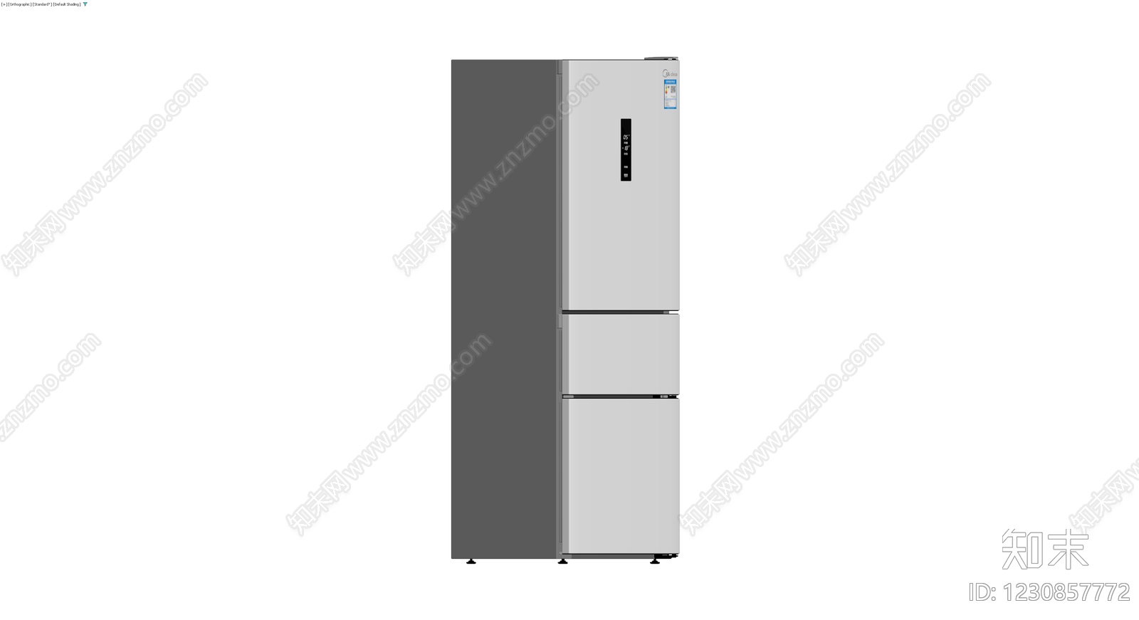 三门灰色冰箱模型3D模型下载【ID:1230857772】