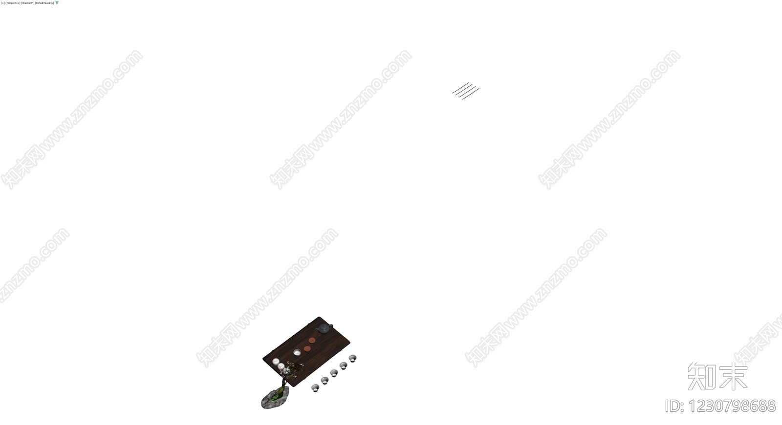中式茶盘茶具组合3D模型下载【ID:1230798688】