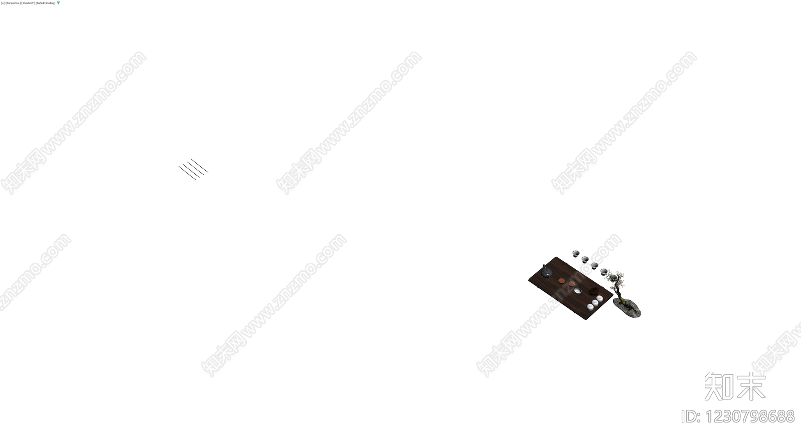 中式茶盘茶具组合3D模型下载【ID:1230798688】