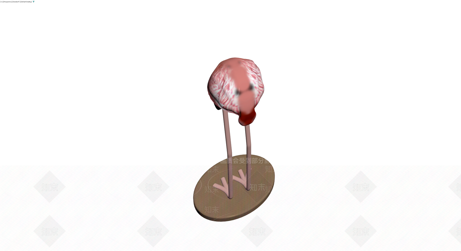 粉色火烈鸟底座雕塑3D模型下载【ID:1230373273】