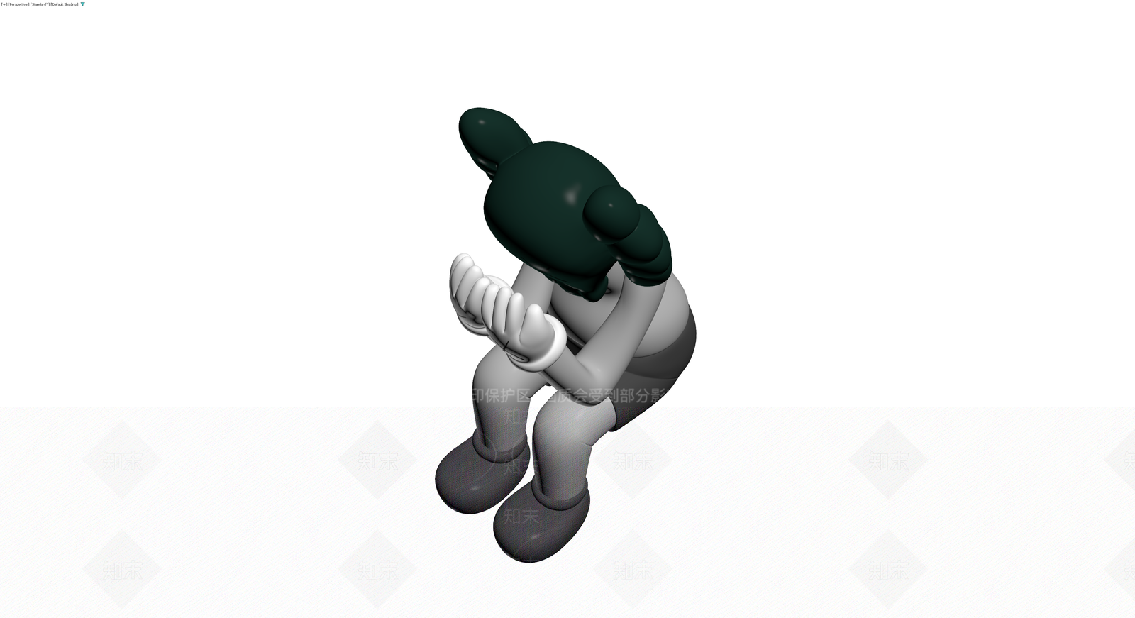 KAWS坐姿人物雕塑3D模型下载【ID:1229905353】