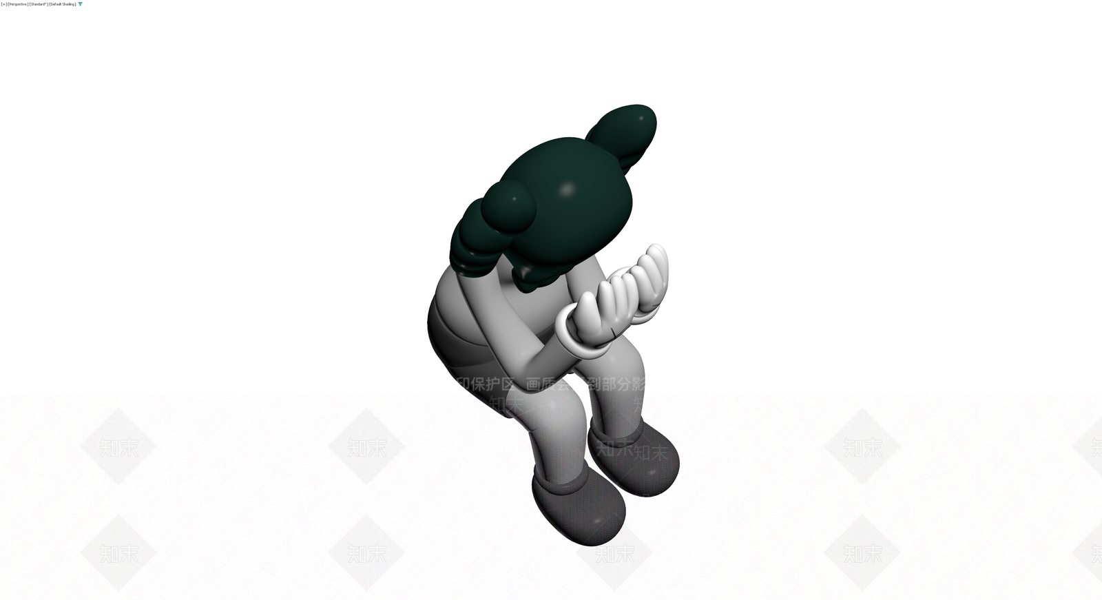 KAWS坐姿人物雕塑3D模型下载【ID:1229905353】