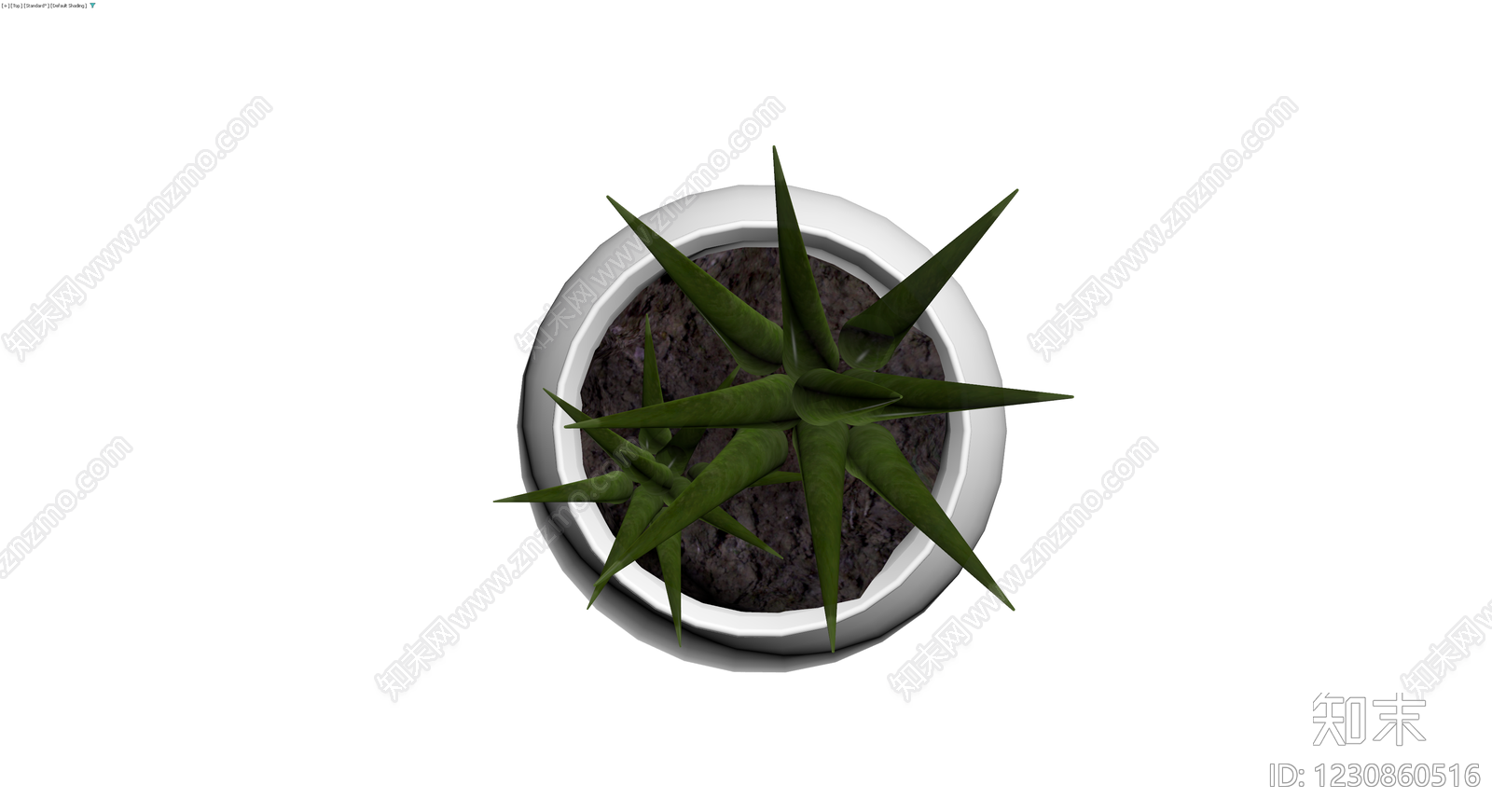 白盆绿植盆栽模型3D模型下载【ID:1230860516】