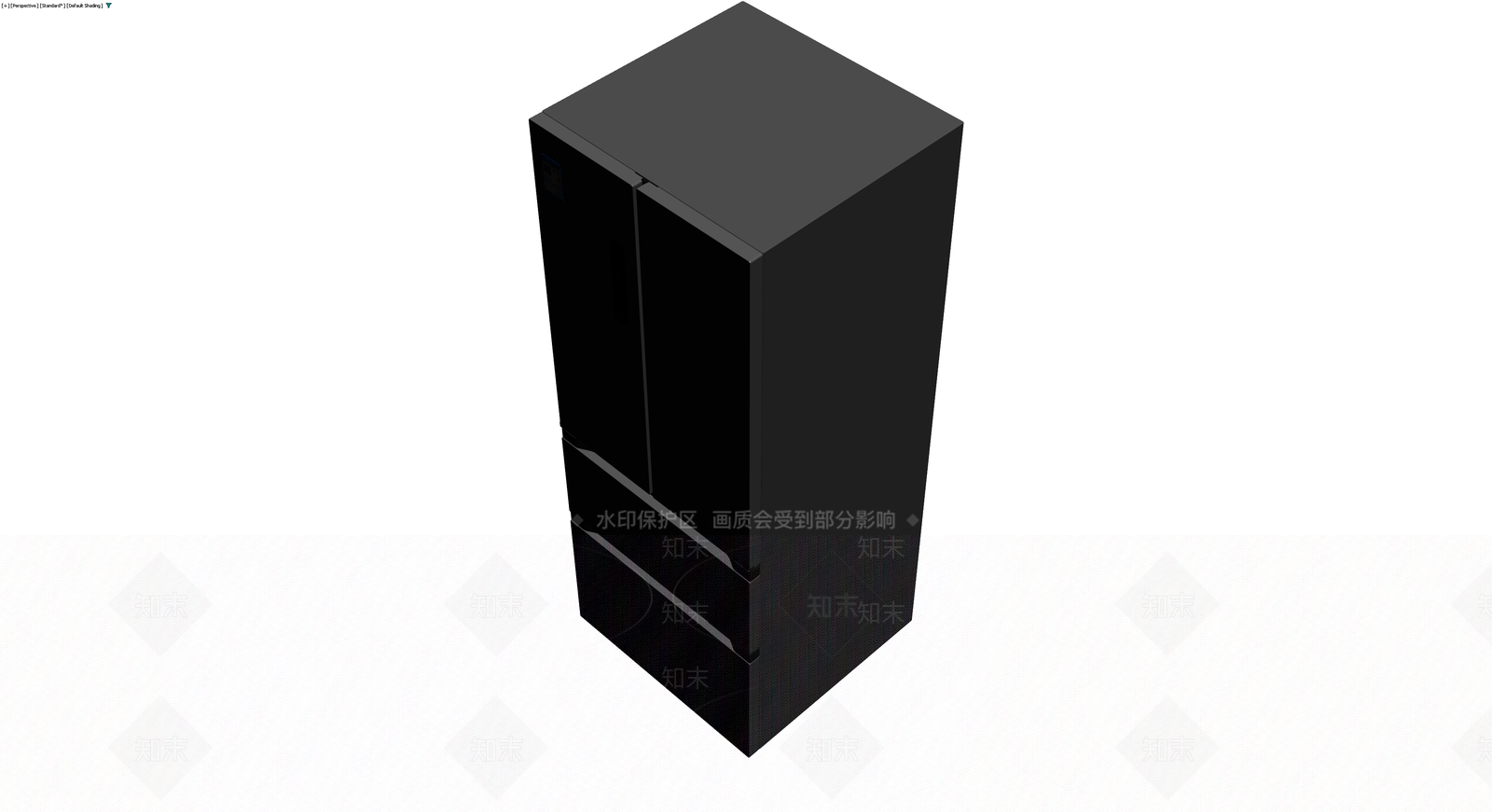 黑色多门冰箱模型3D模型下载【ID:1230534250】
