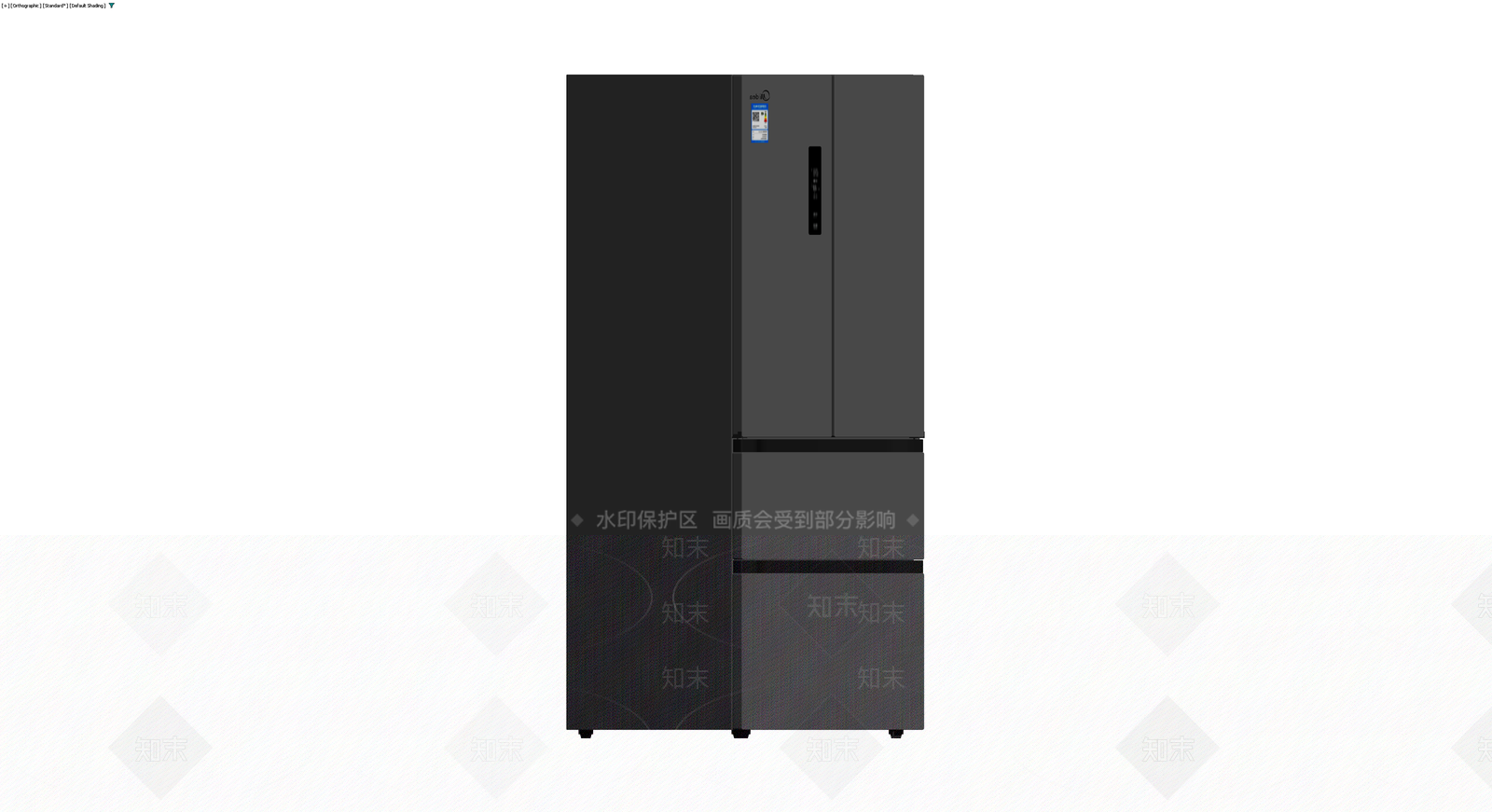 黑色多门冰箱模型3D模型下载【ID:1230534250】