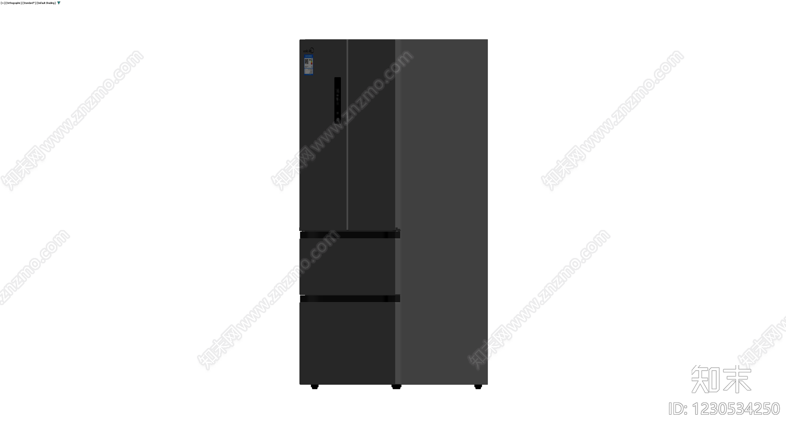 黑色多门冰箱模型3D模型下载【ID:1230534250】