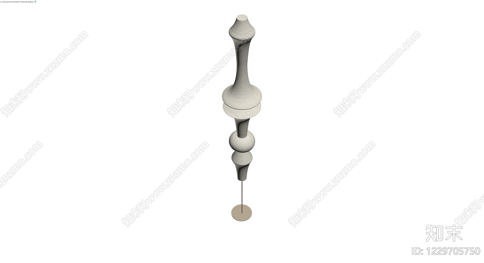 复古车削工艺落地灯3D模型下载【ID:1229705750】