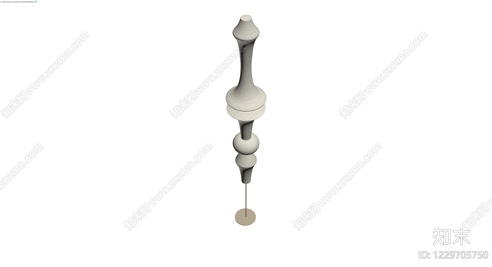 复古车削工艺落地灯3D模型下载【ID:1229705750】