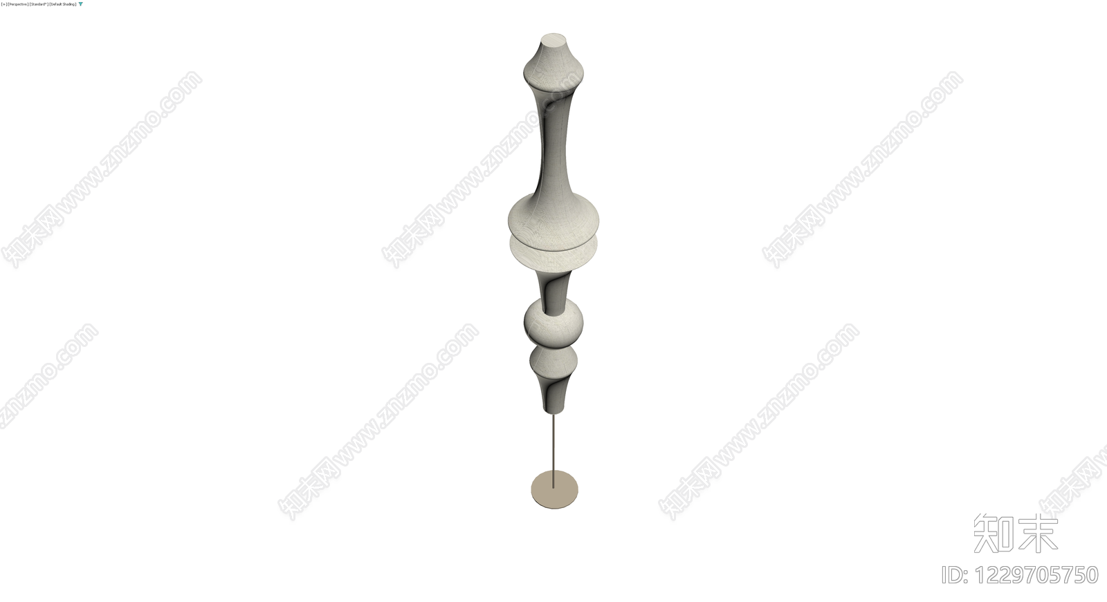 复古车削工艺落地灯3D模型下载【ID:1229705750】