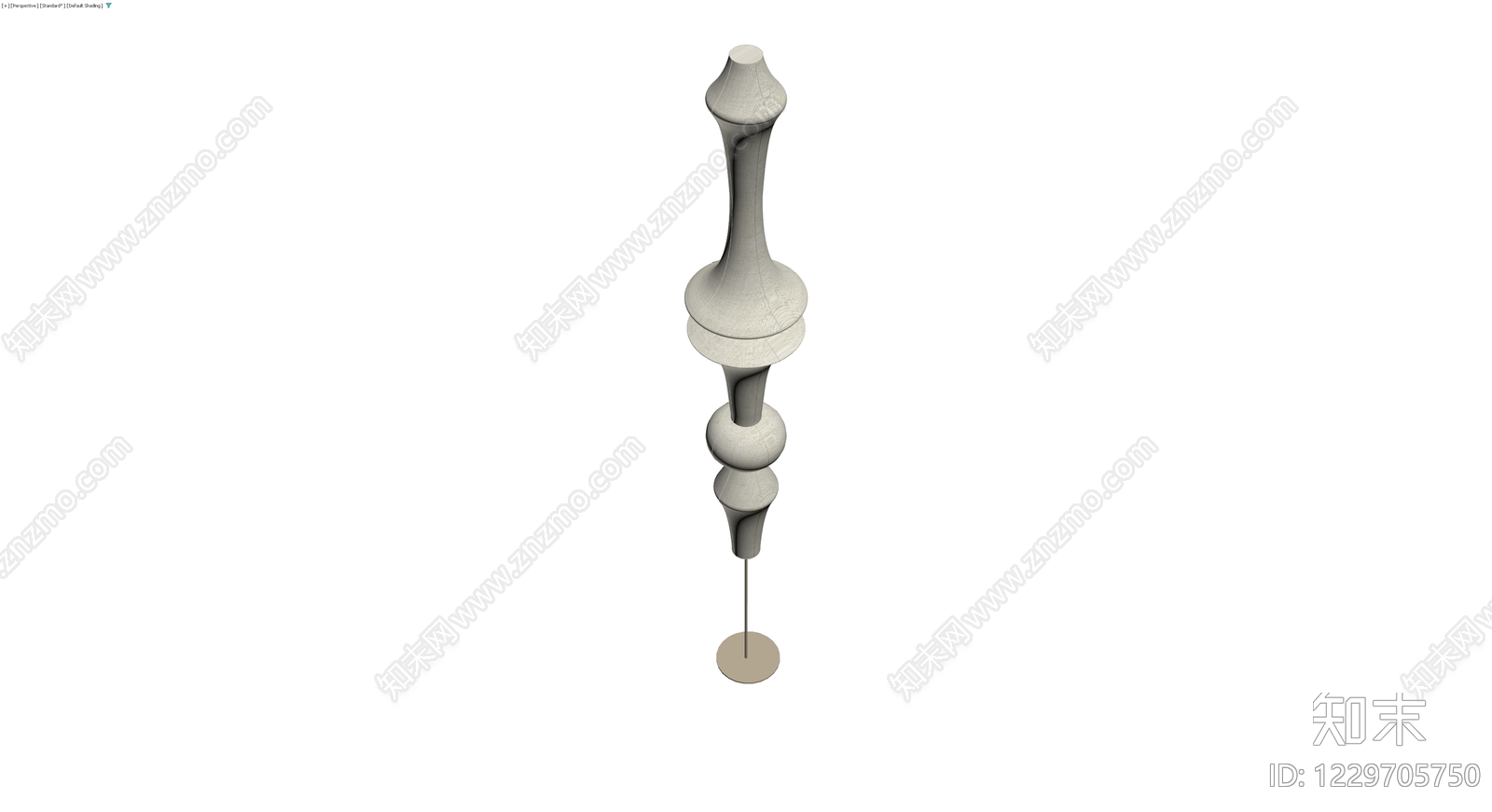复古车削工艺落地灯3D模型下载【ID:1229705750】
