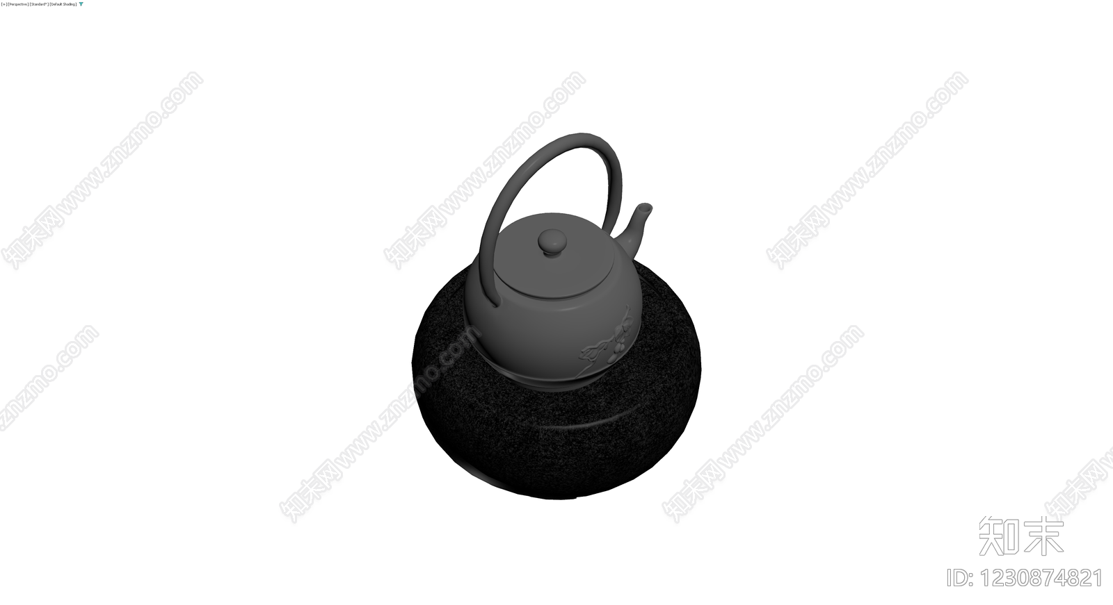 茶壶与石炉组合3D模型下载【ID:1230874821】