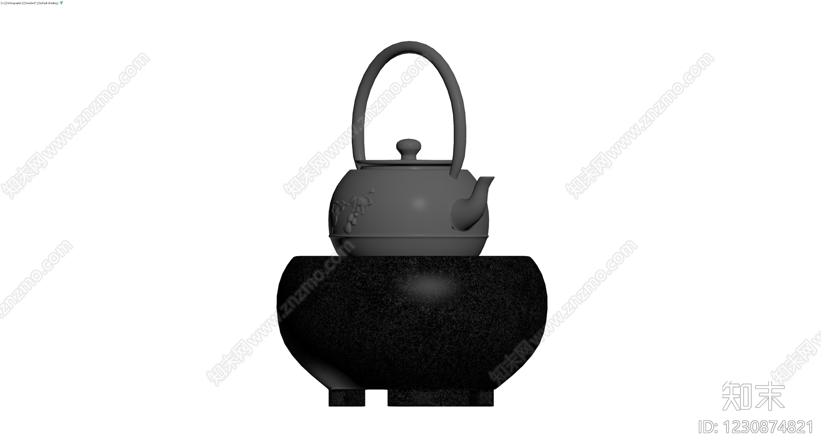茶壶与石炉组合3D模型下载【ID:1230874821】
