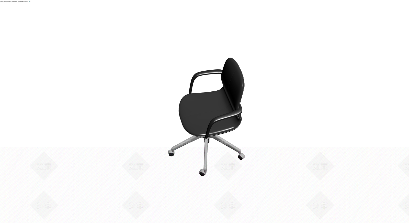 黑色皮质办公转椅3D模型下载【ID:1230544934】