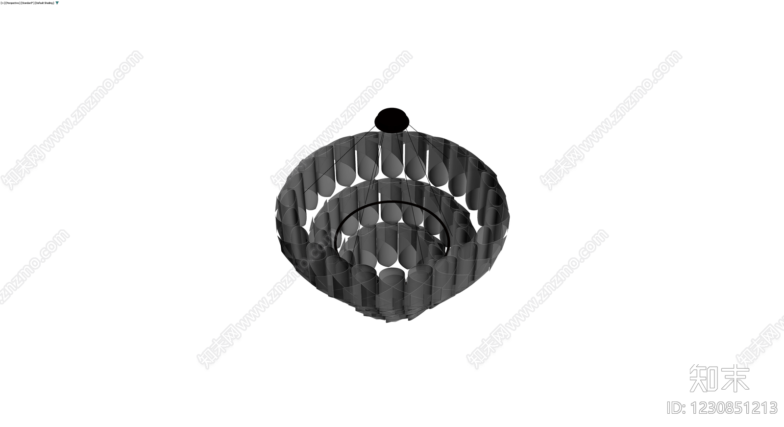 多层圆柱吊灯3D模型下载【ID:1230851213】