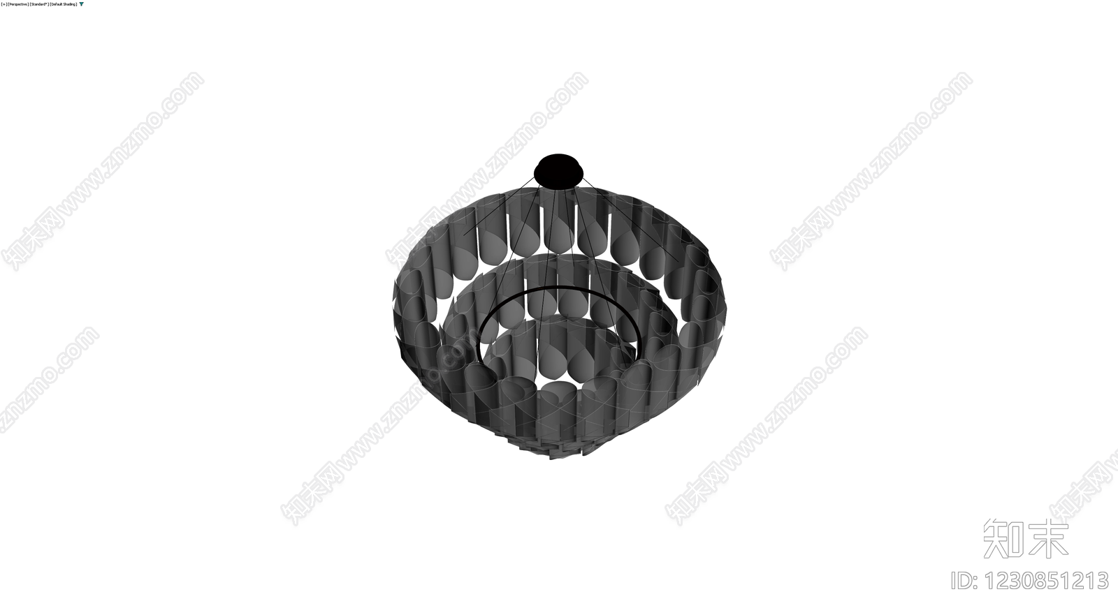 多层圆柱吊灯3D模型下载【ID:1230851213】