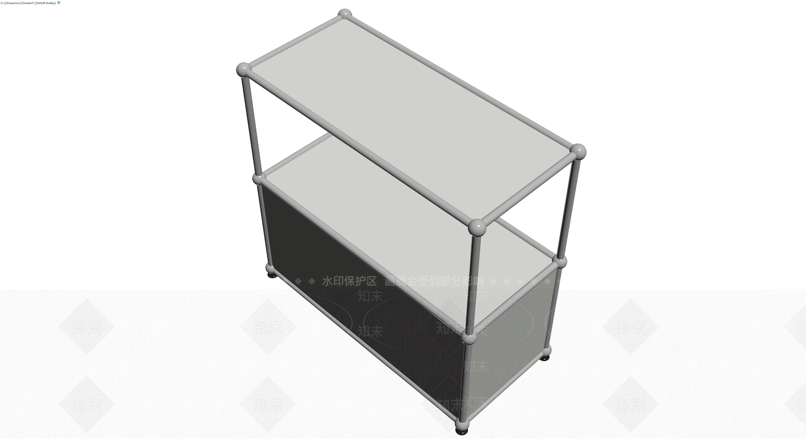 双抽屉金属置物架3D模型下载【ID:1230114220】