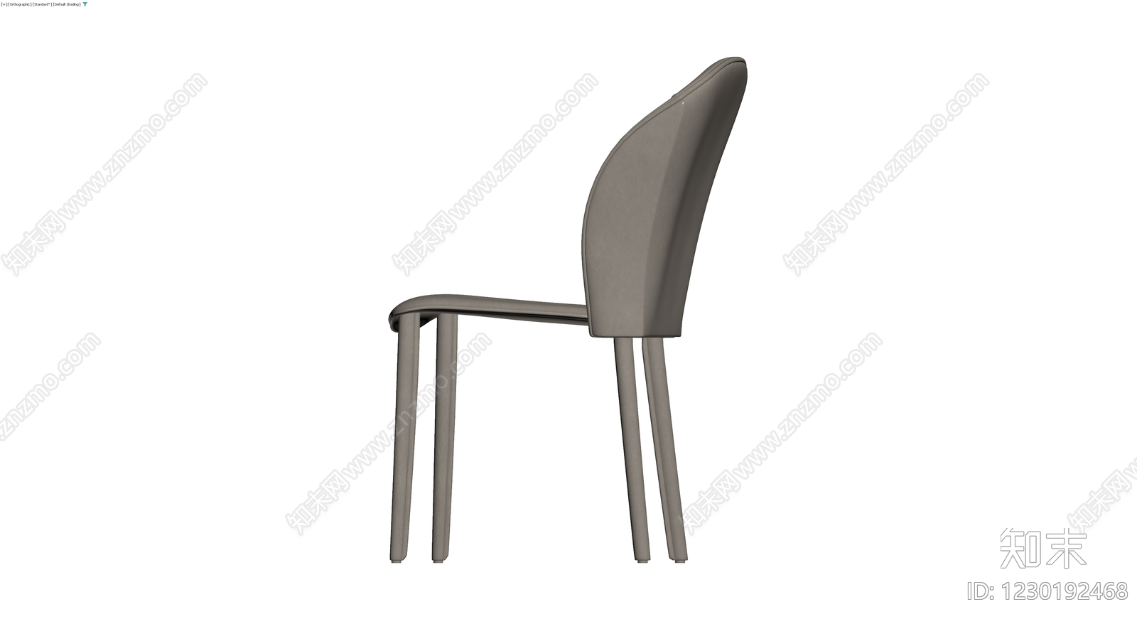 现代风格灰色软包餐椅3D模型下载【ID:1230192468】
