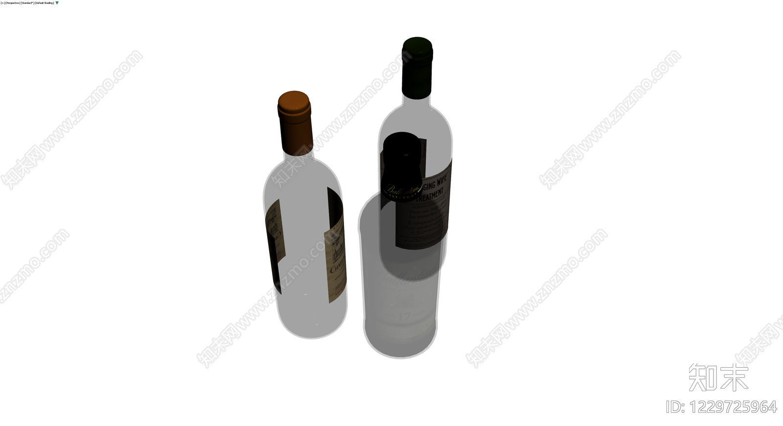 酒瓶组合模型3D模型下载【ID:1229725964】