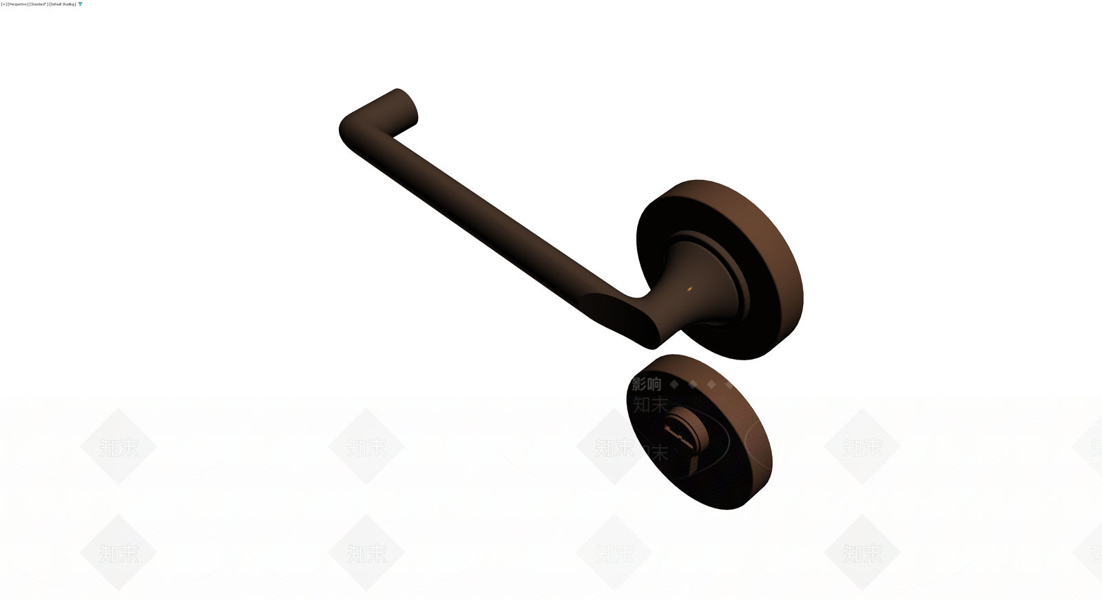 深棕色弯柄金属把手3D模型下载【ID:1229922976】