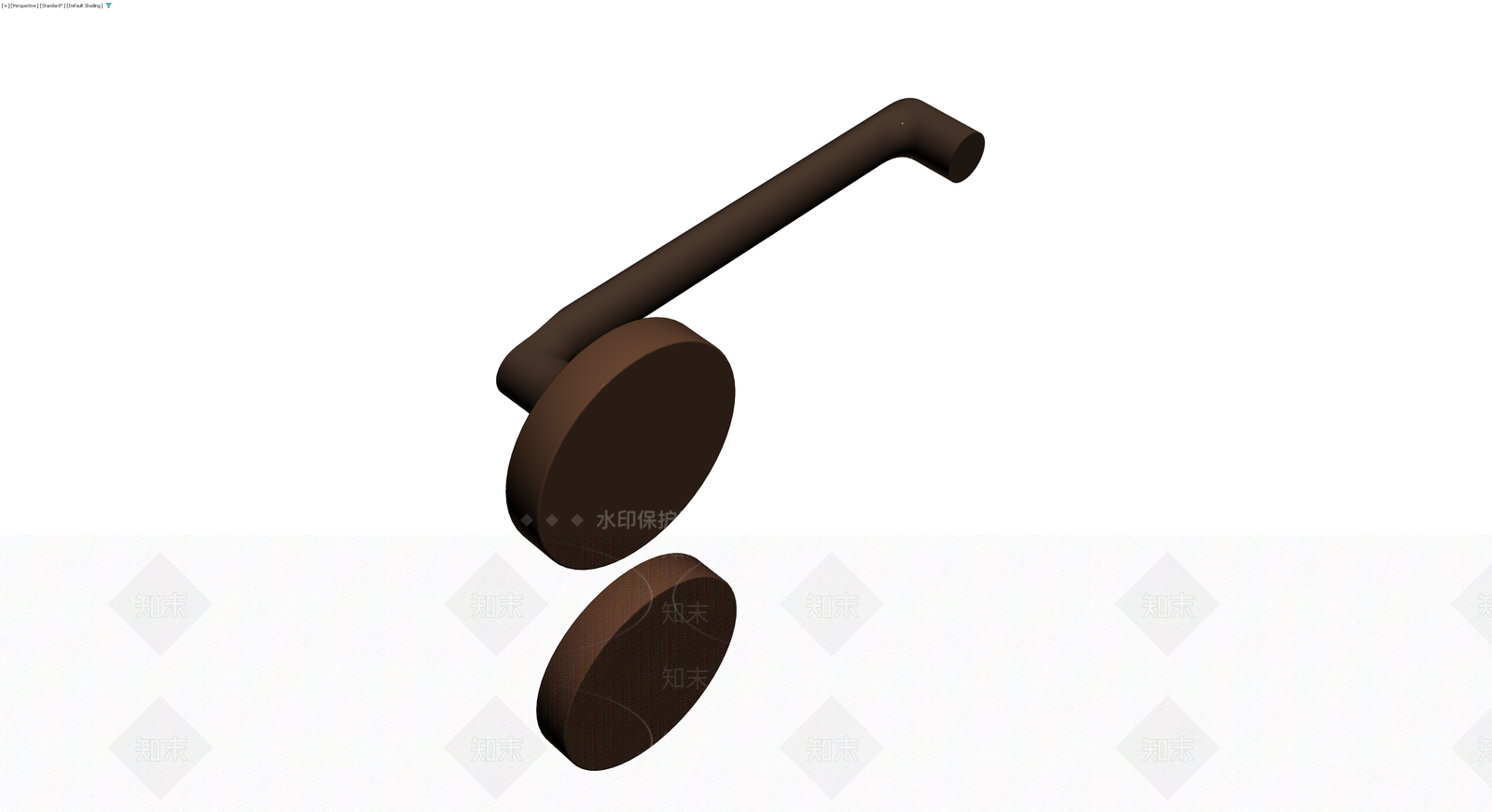 深棕色弯柄金属把手3D模型下载【ID:1229922976】