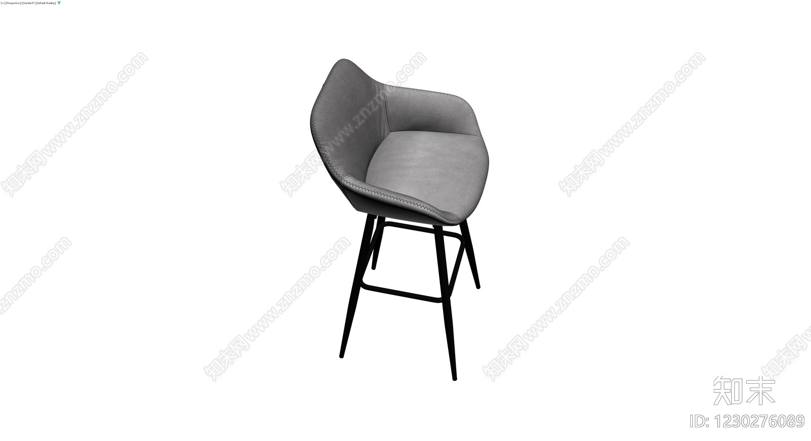 现代高脚吧台椅3D模型下载【ID:1230276089】