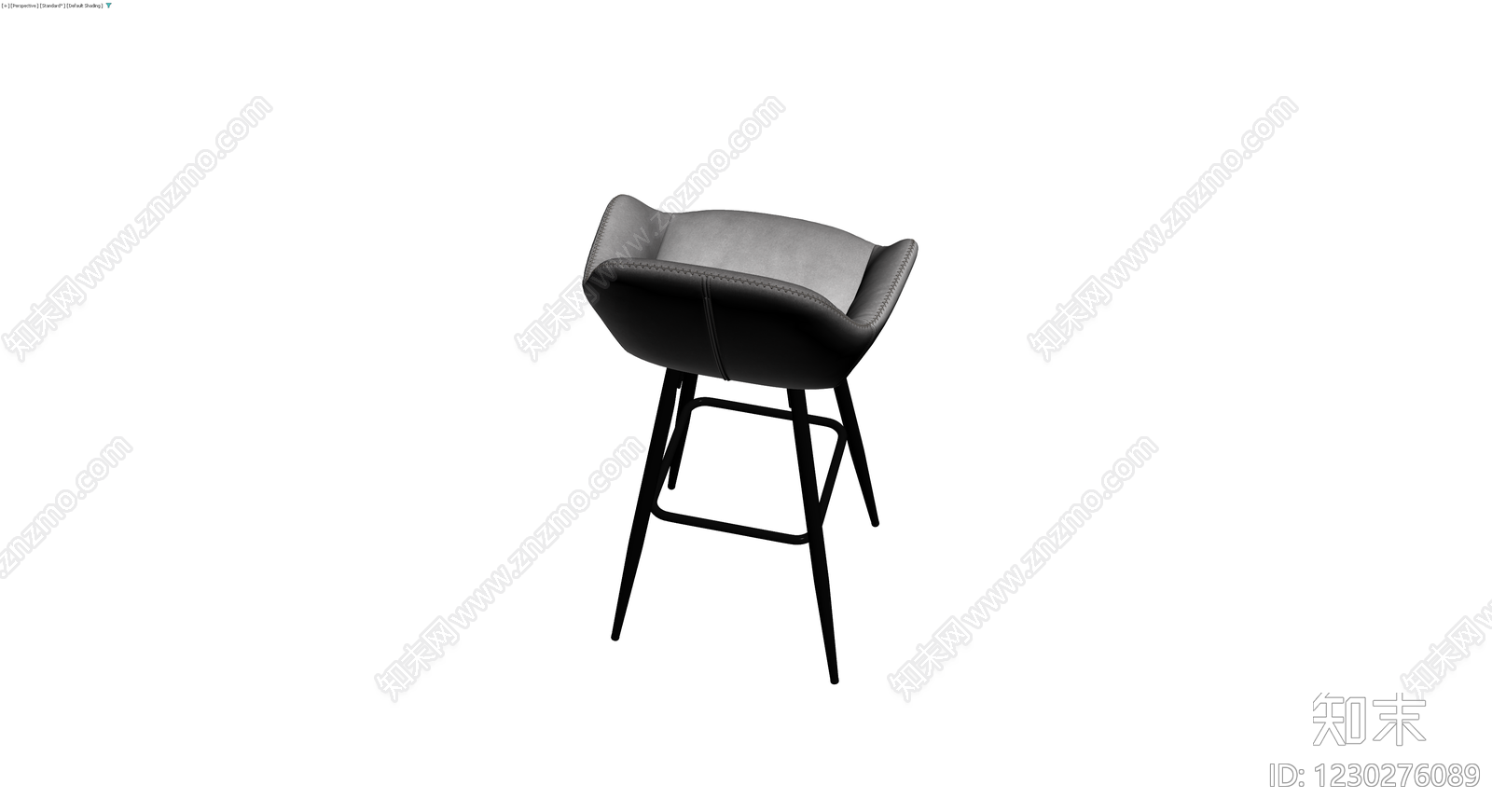 现代高脚吧台椅3D模型下载【ID:1230276089】