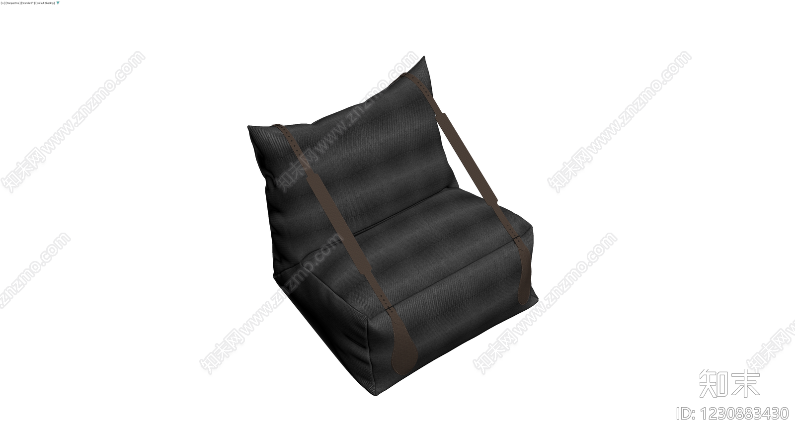 深灰布艺懒人沙发3D模型下载【ID:1230883430】