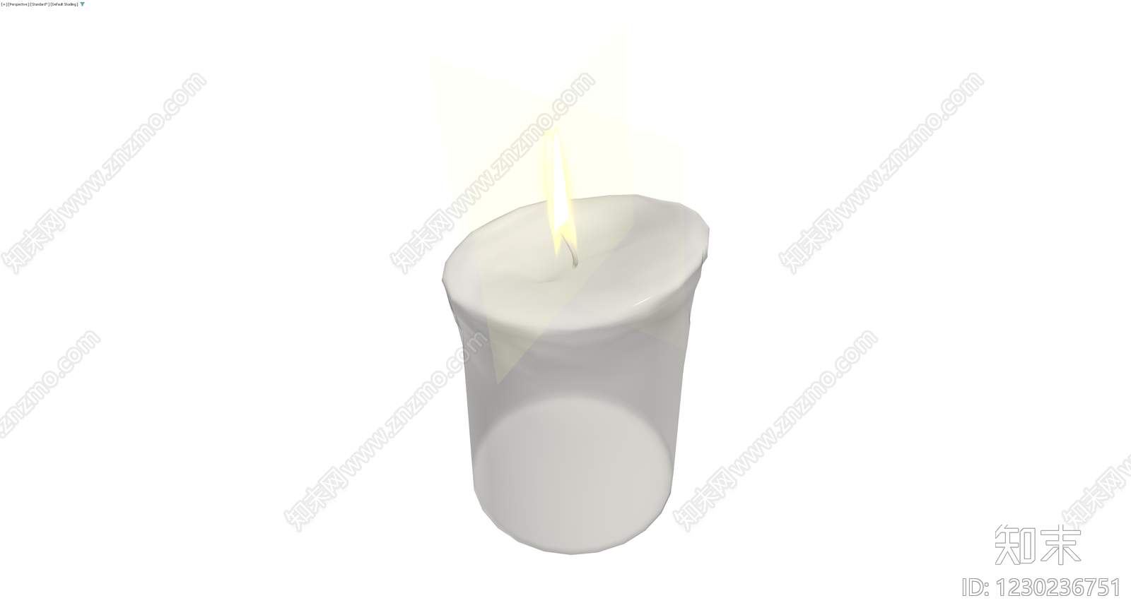 燃烧白色圆柱蜡烛3D模型下载【ID:1230236751】