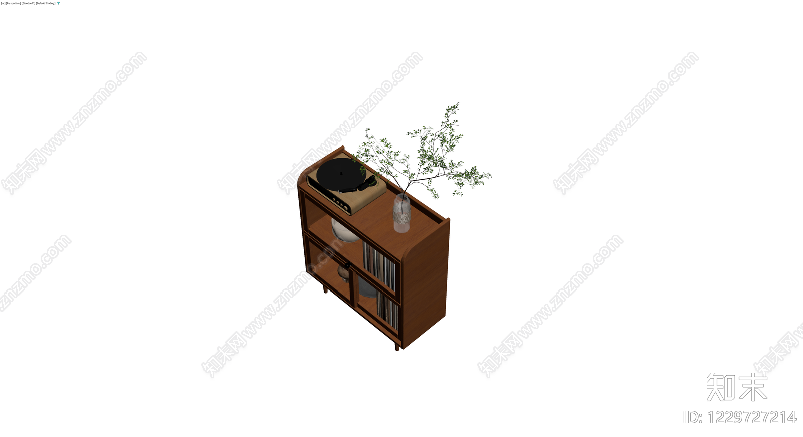 木质黑胶唱片机柜3D模型下载【ID:1229727214】