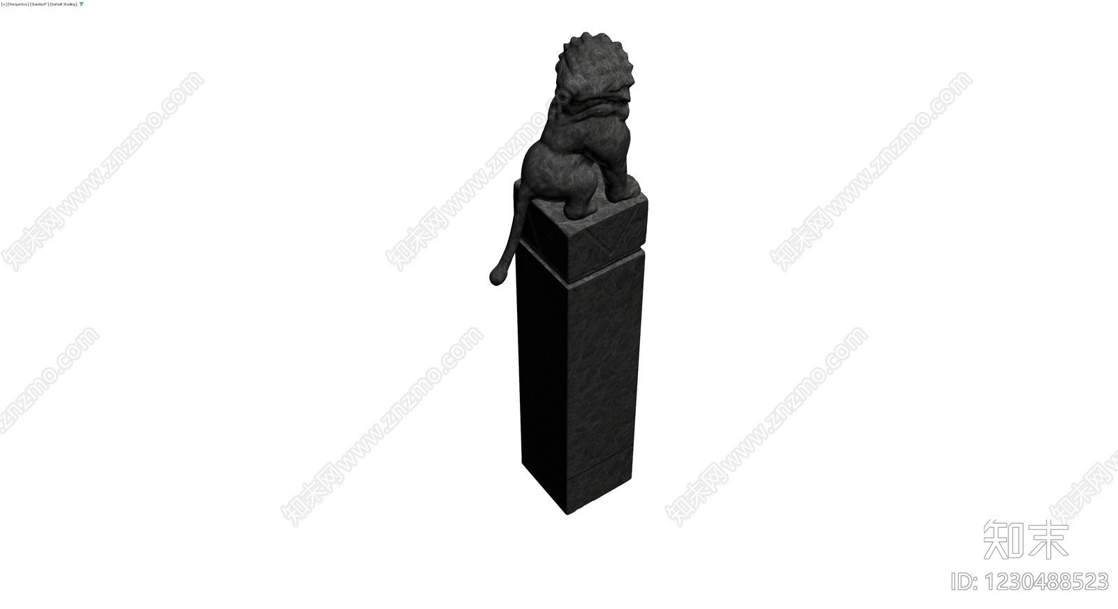 石狮子雕塑底座3D模型下载【ID:1230488523】