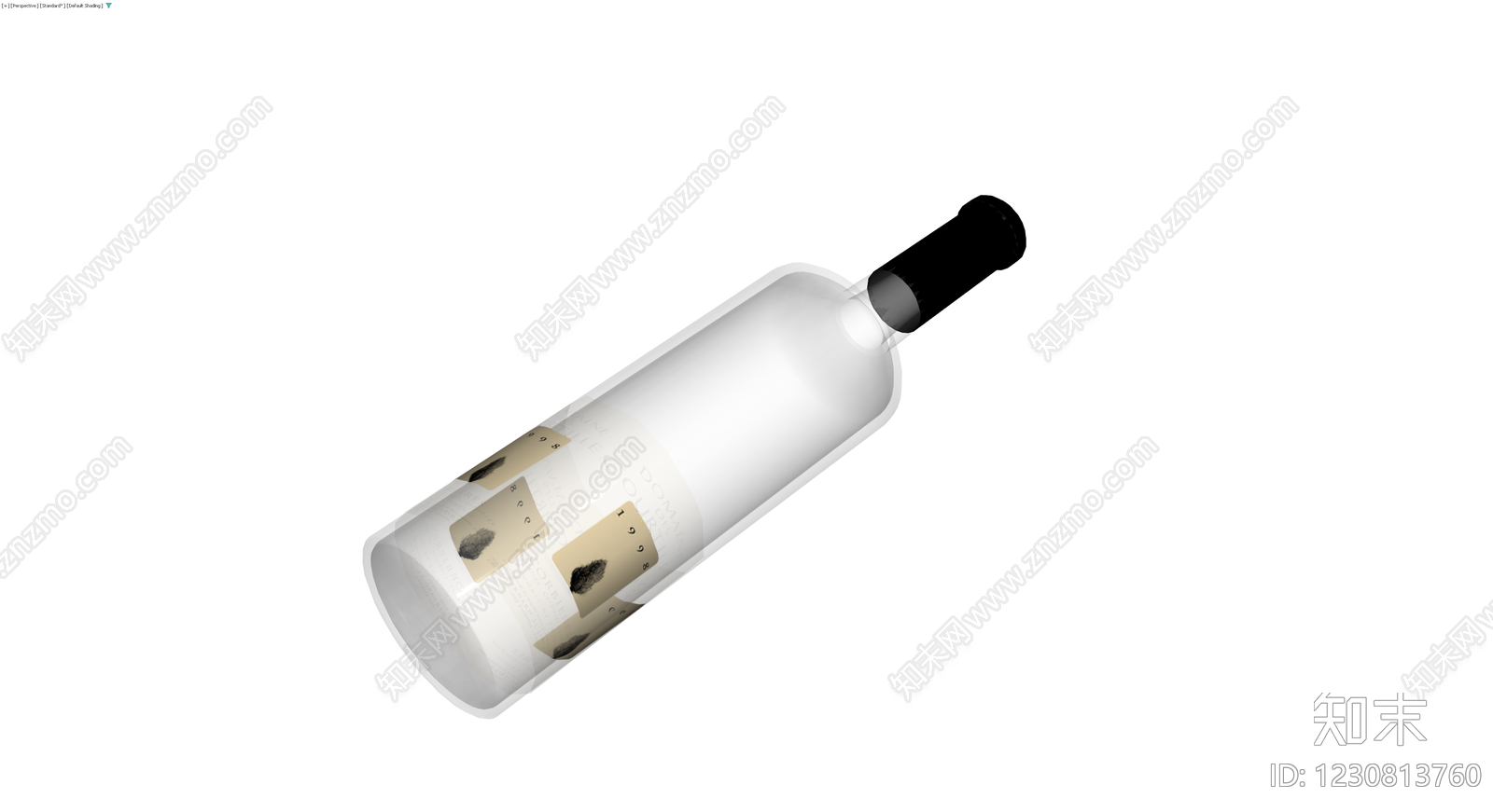 带标签白葡萄酒瓶3D模型下载【ID:1230813760】