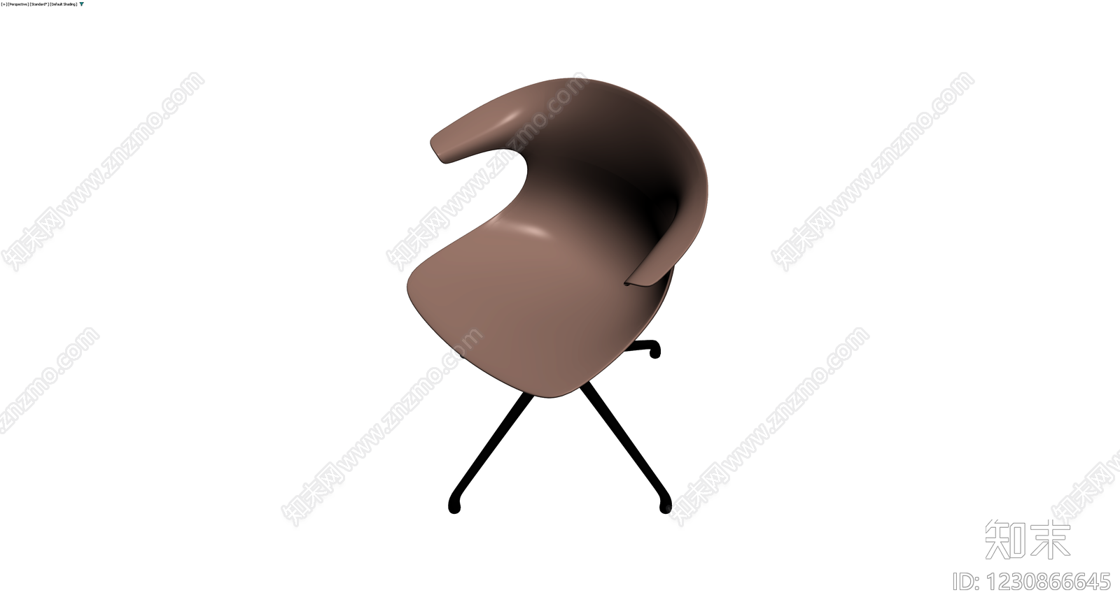 棕色流线型休闲椅3D模型下载【ID:1230866645】