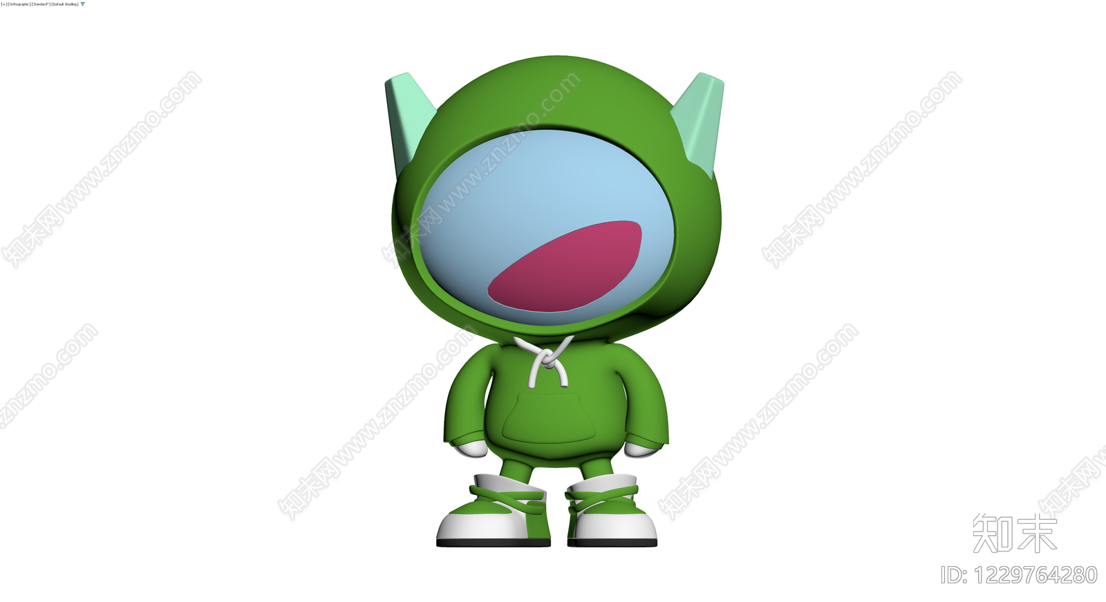 绿色卡通角色模型3D模型下载【ID:1229764280】