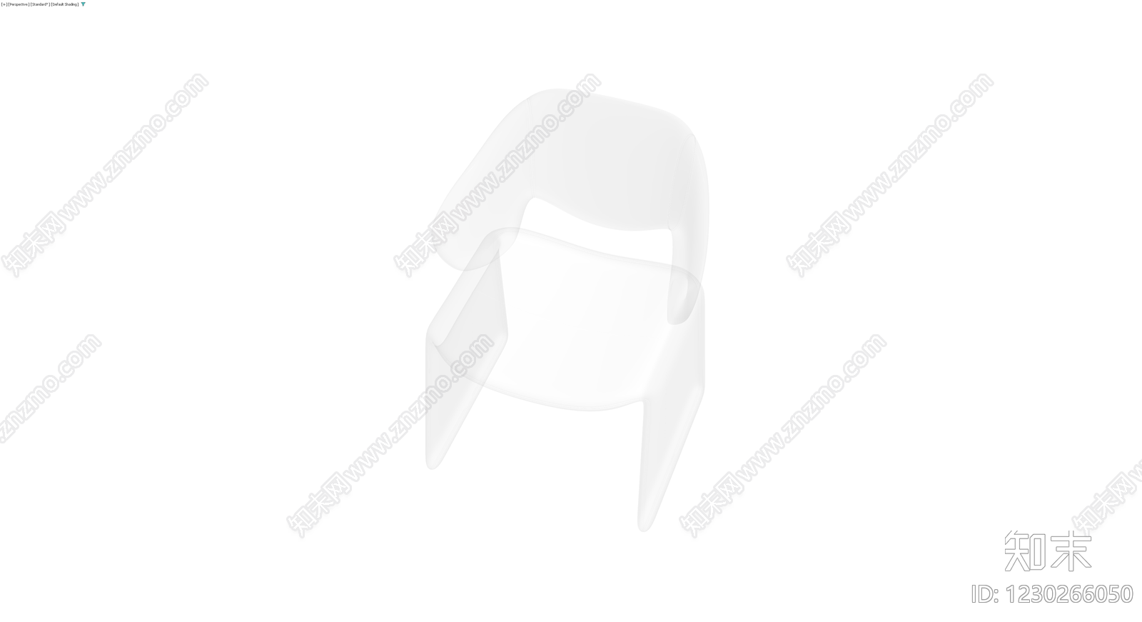 白色现代扶手椅3D模型下载【ID:1230266050】