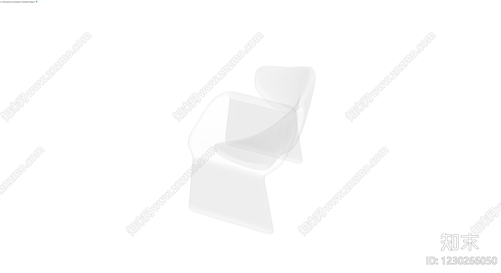 白色现代扶手椅3D模型下载【ID:1230266050】