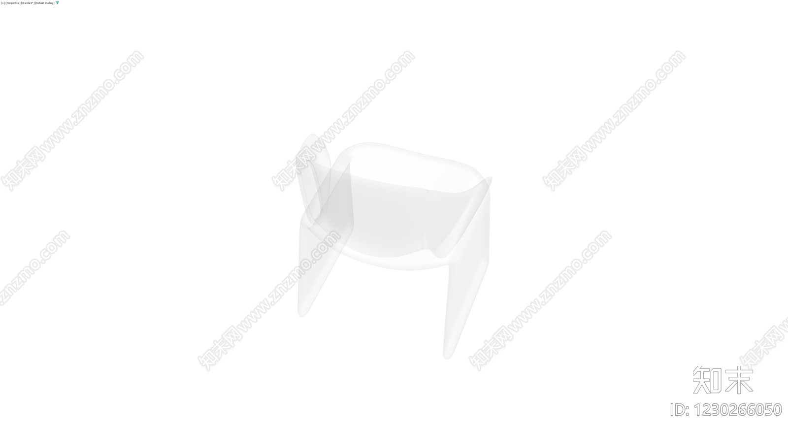 白色现代扶手椅3D模型下载【ID:1230266050】
