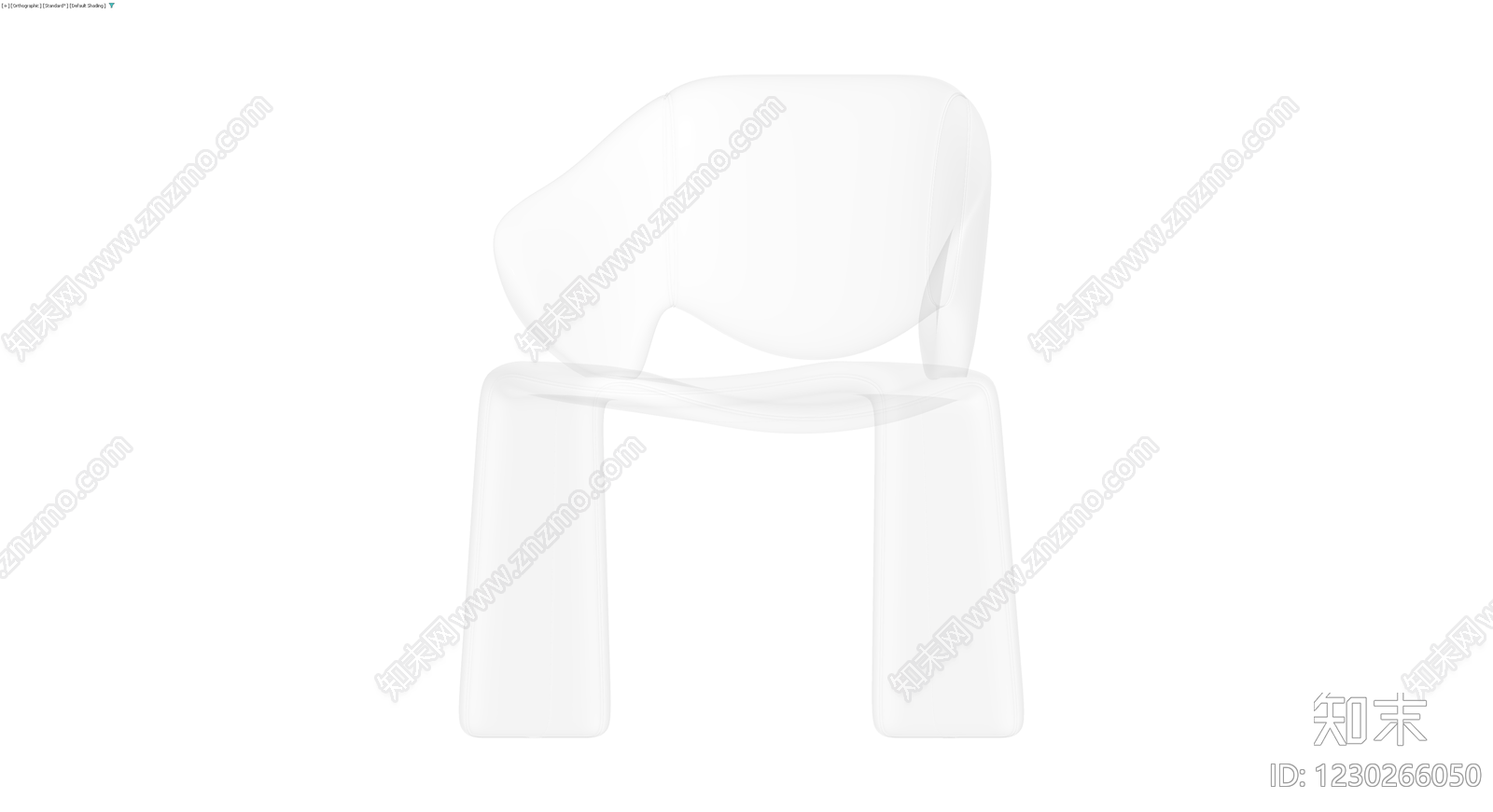 白色现代扶手椅3D模型下载【ID:1230266050】