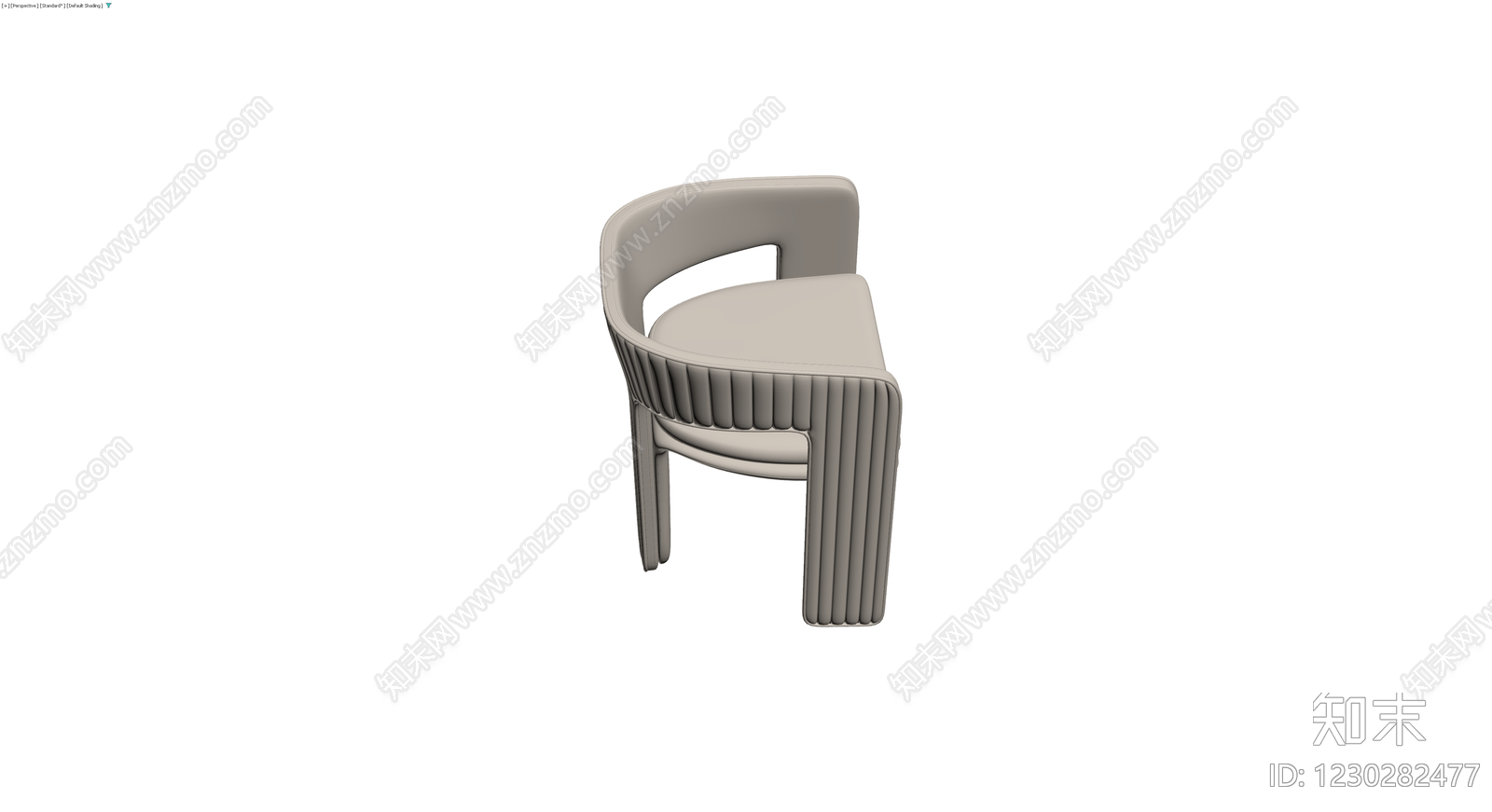 现代条纹软包扶手椅3D模型下载【ID:1230282477】