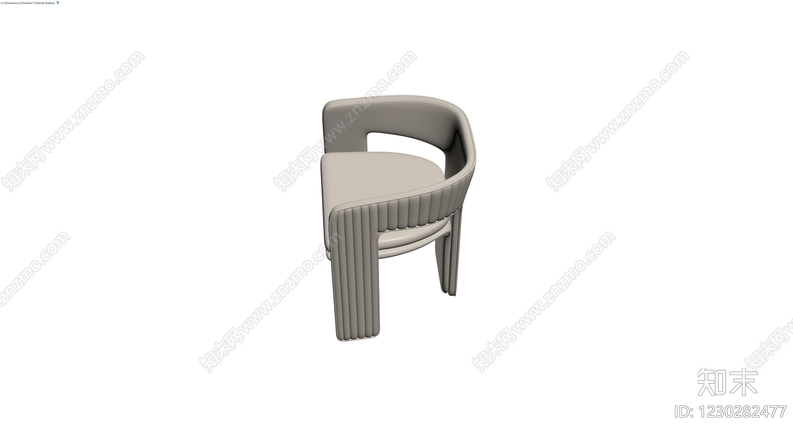 现代条纹软包扶手椅3D模型下载【ID:1230282477】