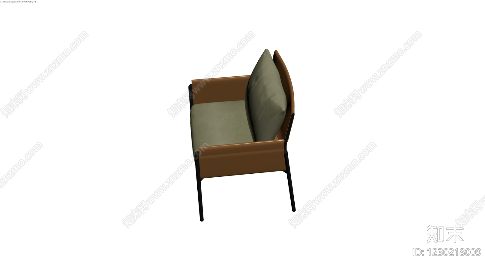 现代简约棕色单人沙发椅3D模型下载【ID:1230218009】