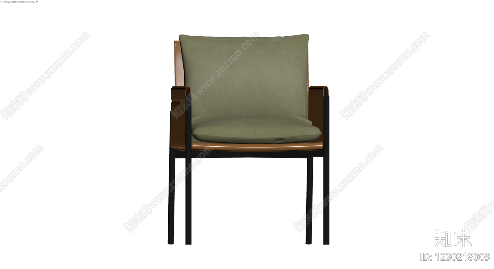 现代简约棕色单人沙发椅3D模型下载【ID:1230218009】